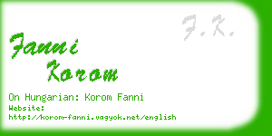 fanni korom business card